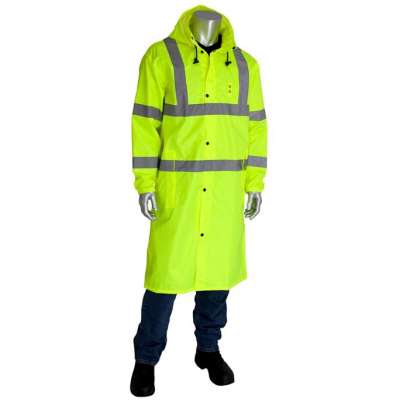 Factory lowest price one-piece long raincoat with reflecting tape