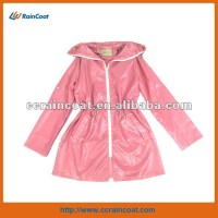 Pink PU/nylon windbreaker women's rain jackets