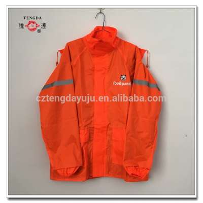 foodpanda delivery food high viz hooded rain suits