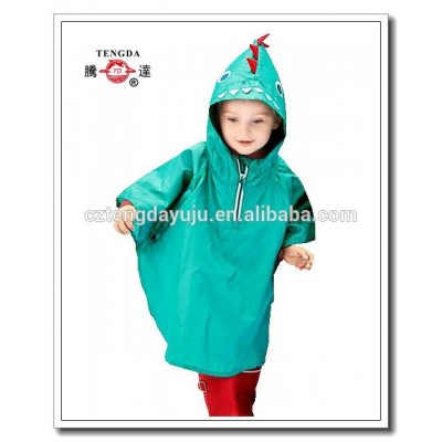 china supplier eco-friendly polyester kids cartoon rain poncho